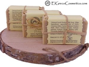 3 pack oatmeal scrub donkey milk soap back